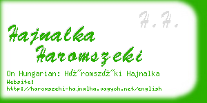 hajnalka haromszeki business card